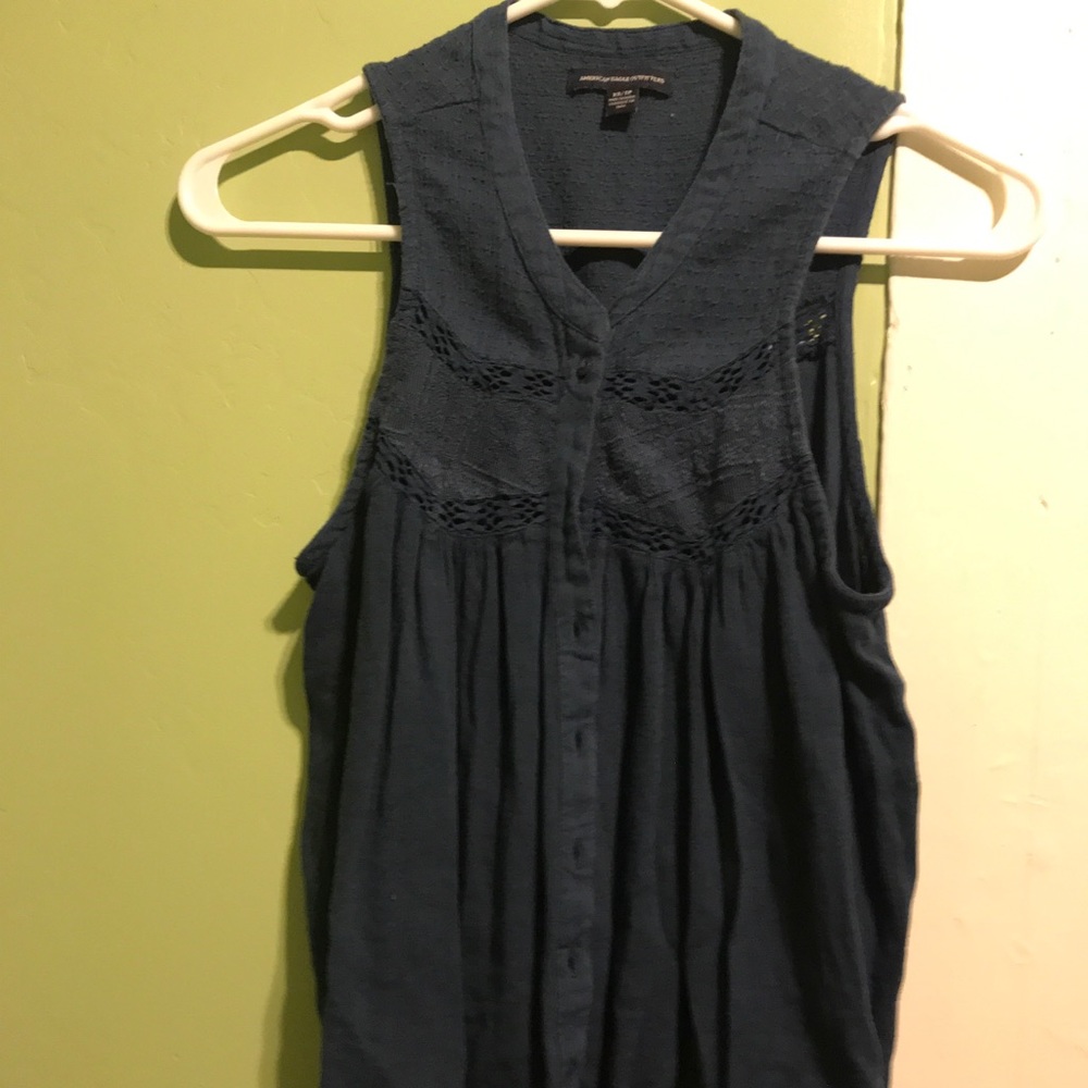 American eagle outfitters cute blue blouse